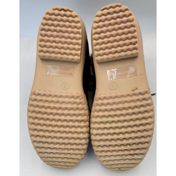 Nature Breeze Duck Boots Leopard Print Waterproof Faux Fur Rubber Sole Womens 8 - Picture 7 of 10